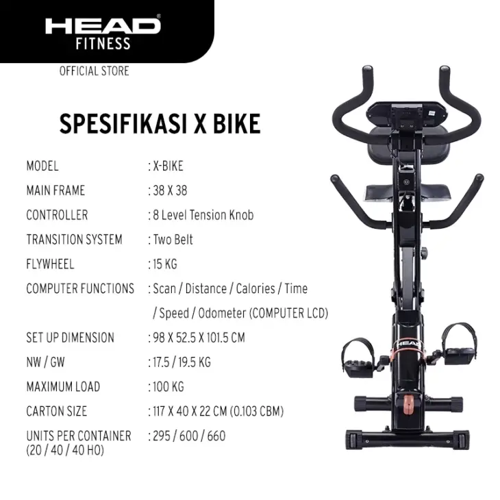Head Fitness X-Bike With Bluetooth - Image 2