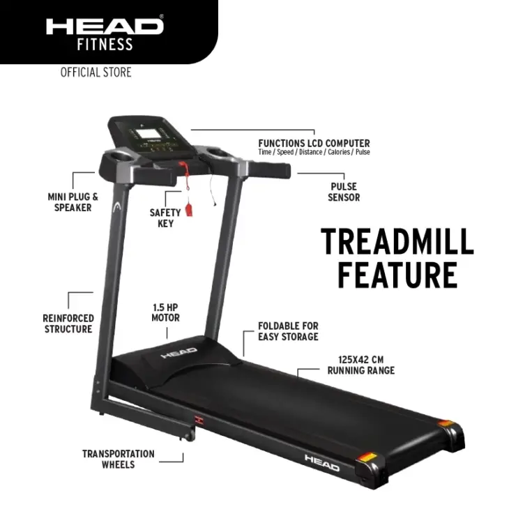 Head Fitness Autoincline Motor Treadmill - Image 2