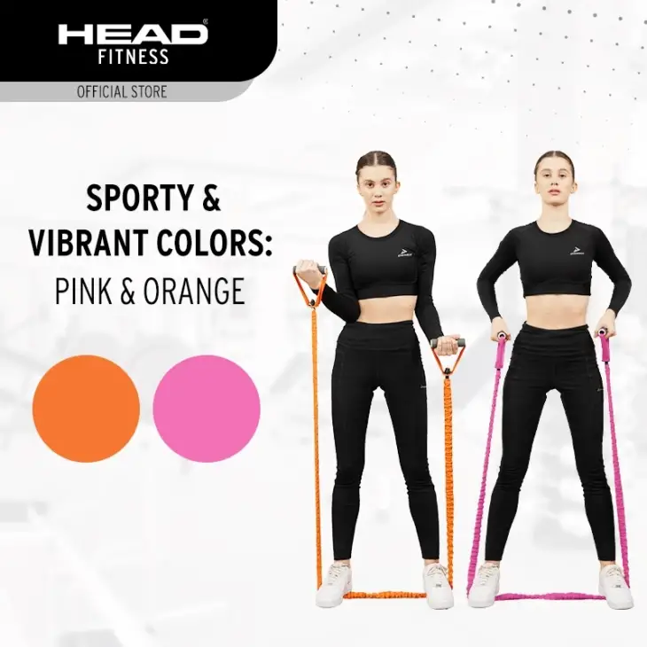 Head Fitness Power Resistance Tube TPR 20 kg - Pink - Image 6