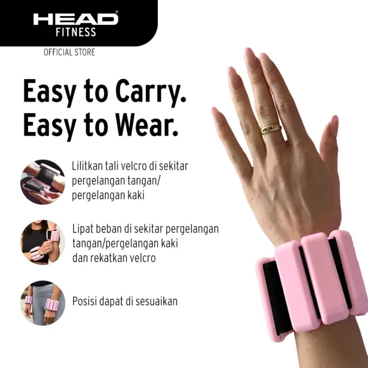 Head Fitness Wrist-Ankle Bangles - Pink - Image 3