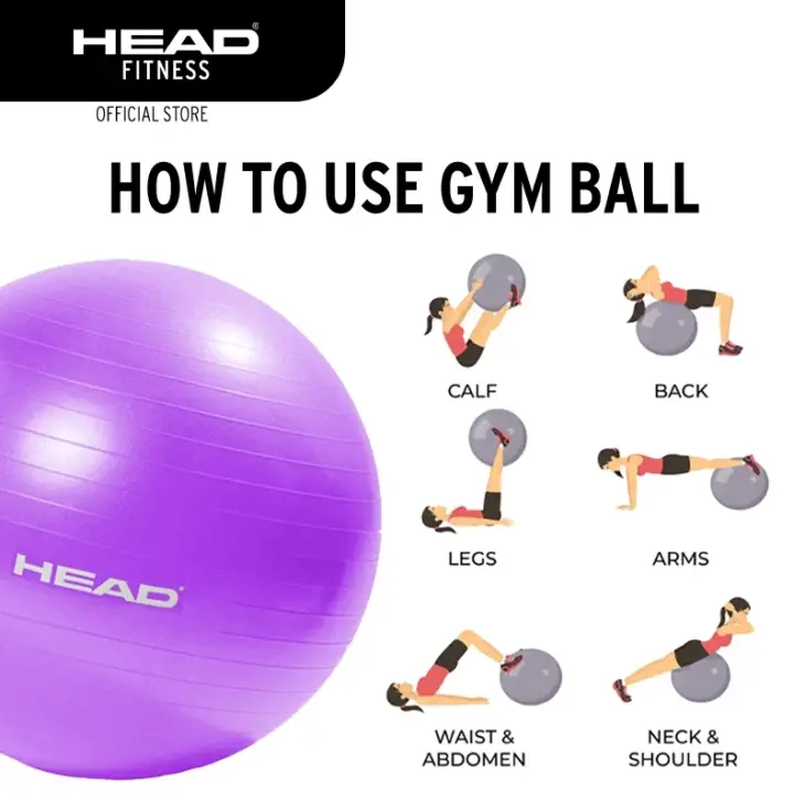 Head Gym Ball - 75cm Purple - Image 2