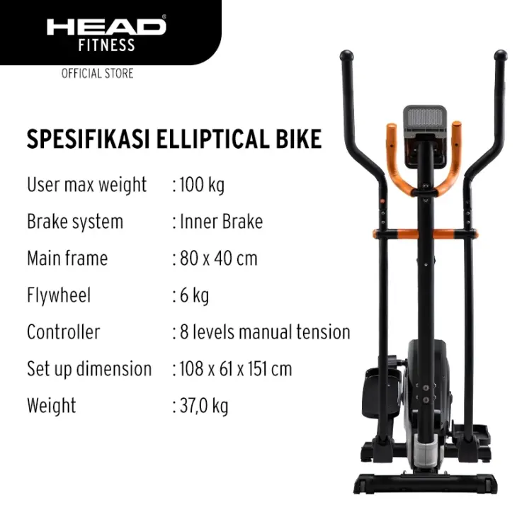 Head Fitness Elliptical Bike New Design - Image 4