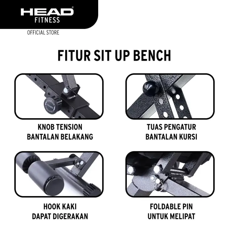 Head Fitness Sit-Up Bench Adjustable Press - Image 4