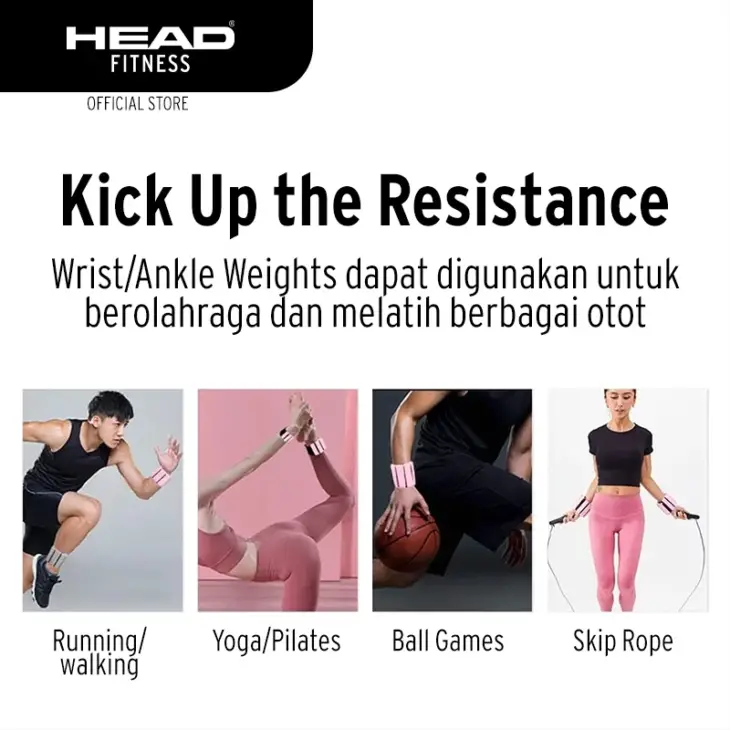 Head Fitness Wrist-Ankle Bangles - Pink - Image 4