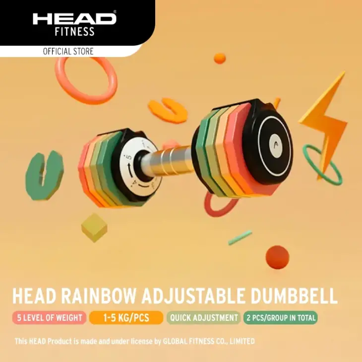 Head Fitness Rainbow Adjustable Dumbbell - 20 Kg - Image 2
