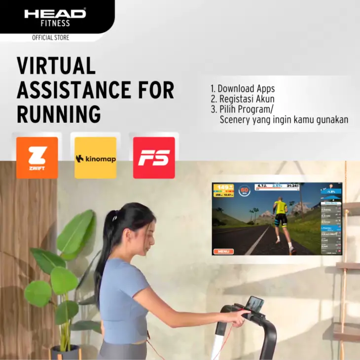 Head Fitness Treadmill Elektrik Running Pad 2 in 1 - Black - Image 5
