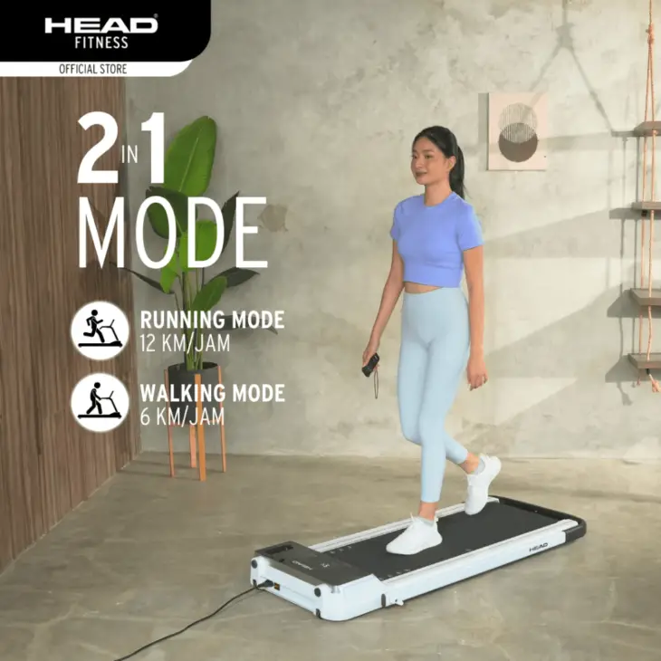 Head Fitness Treadmill Elektrik Running Pad 2 in 1 - Black - Image 7