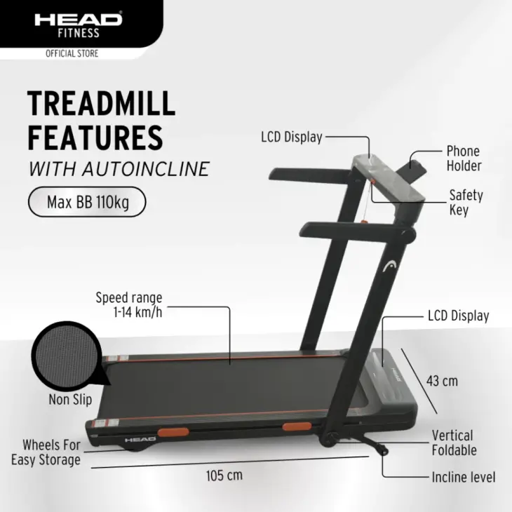 Head Fitness Auto Incline Running Pad - Image 4