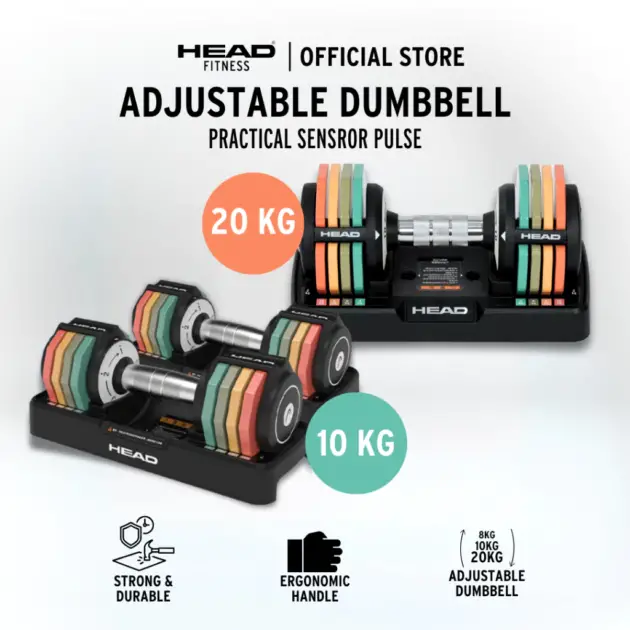 Head Fitness Rainbow Adjustable Dumbbell - 20 Kg